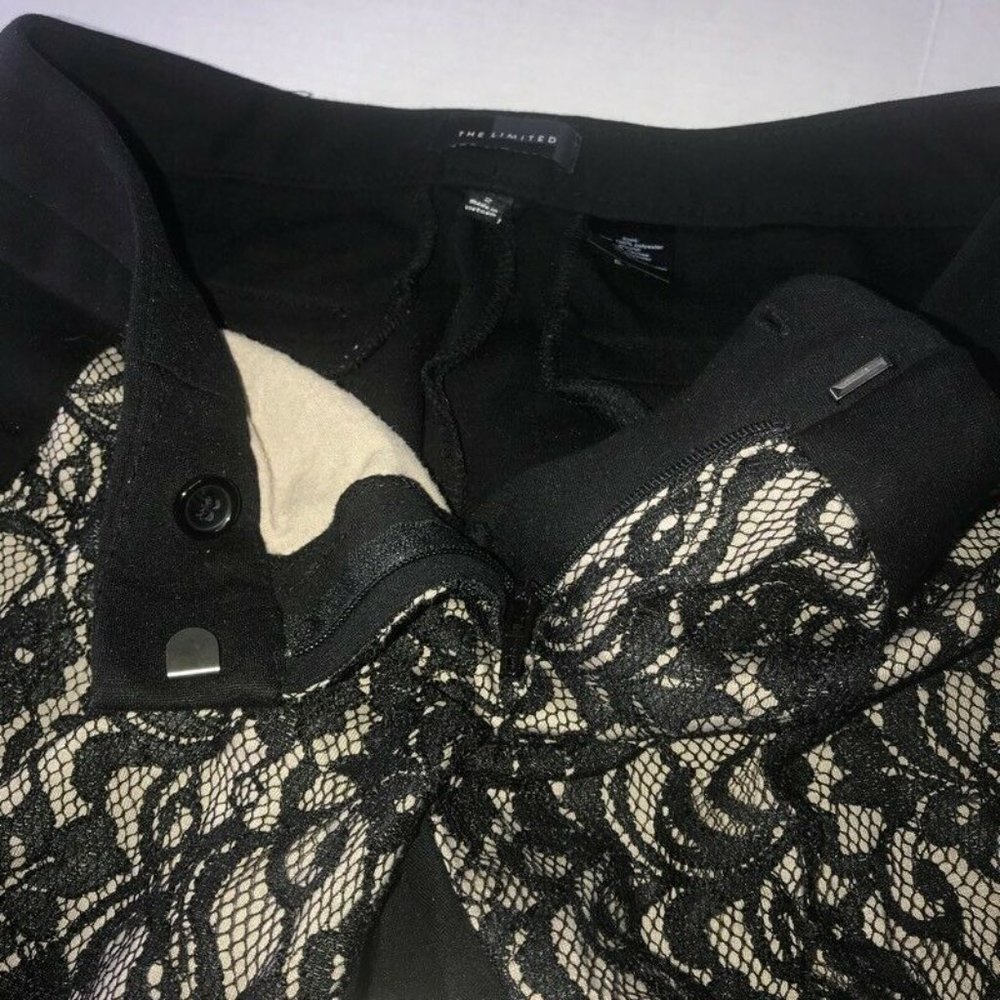 The Limited Black Lace Panel Front Skinny Pant 2 - Picture 8 of 11